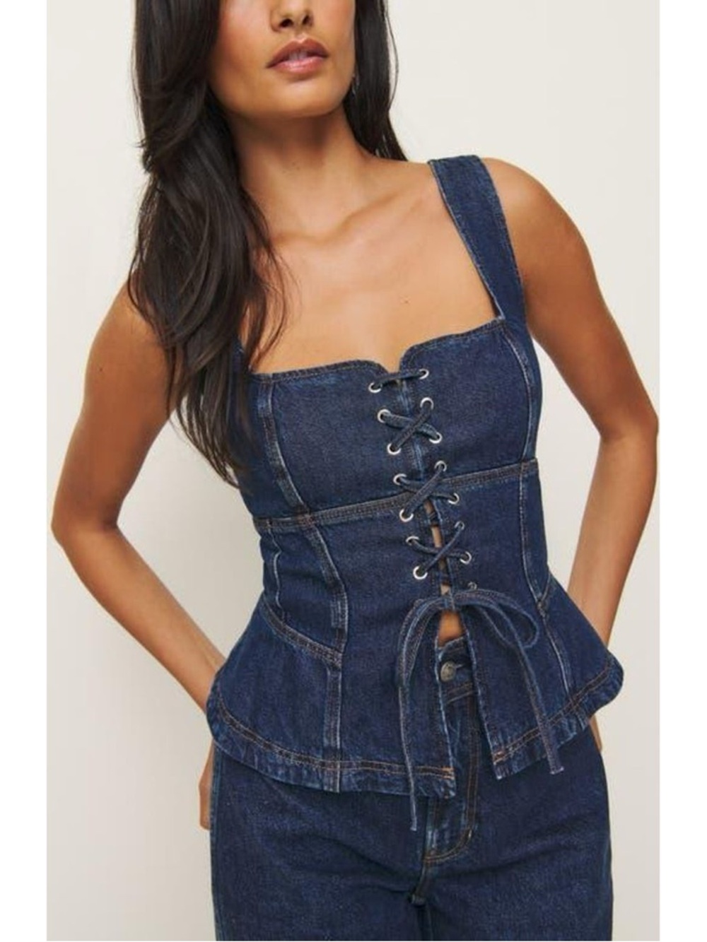 Reformation x Kacey Musgraves Dallas Denim Corset